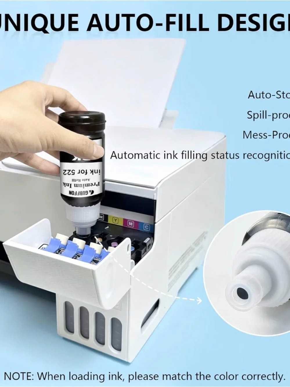 Epson Ink Refill Bottles — Yellow, Magenta, Black & Cyan (Set)